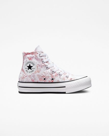 Zapatos Plataforma Converse Chuck Taylor All Star EVA Lift Butterfly Shine Altas Niña Blancas Rosas Negras | PE W82P47